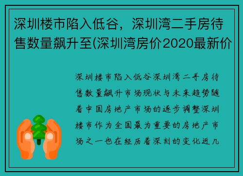 深圳楼市陷入低谷，深圳湾二手房待售数量飙升至(深圳湾房价2020最新价格)